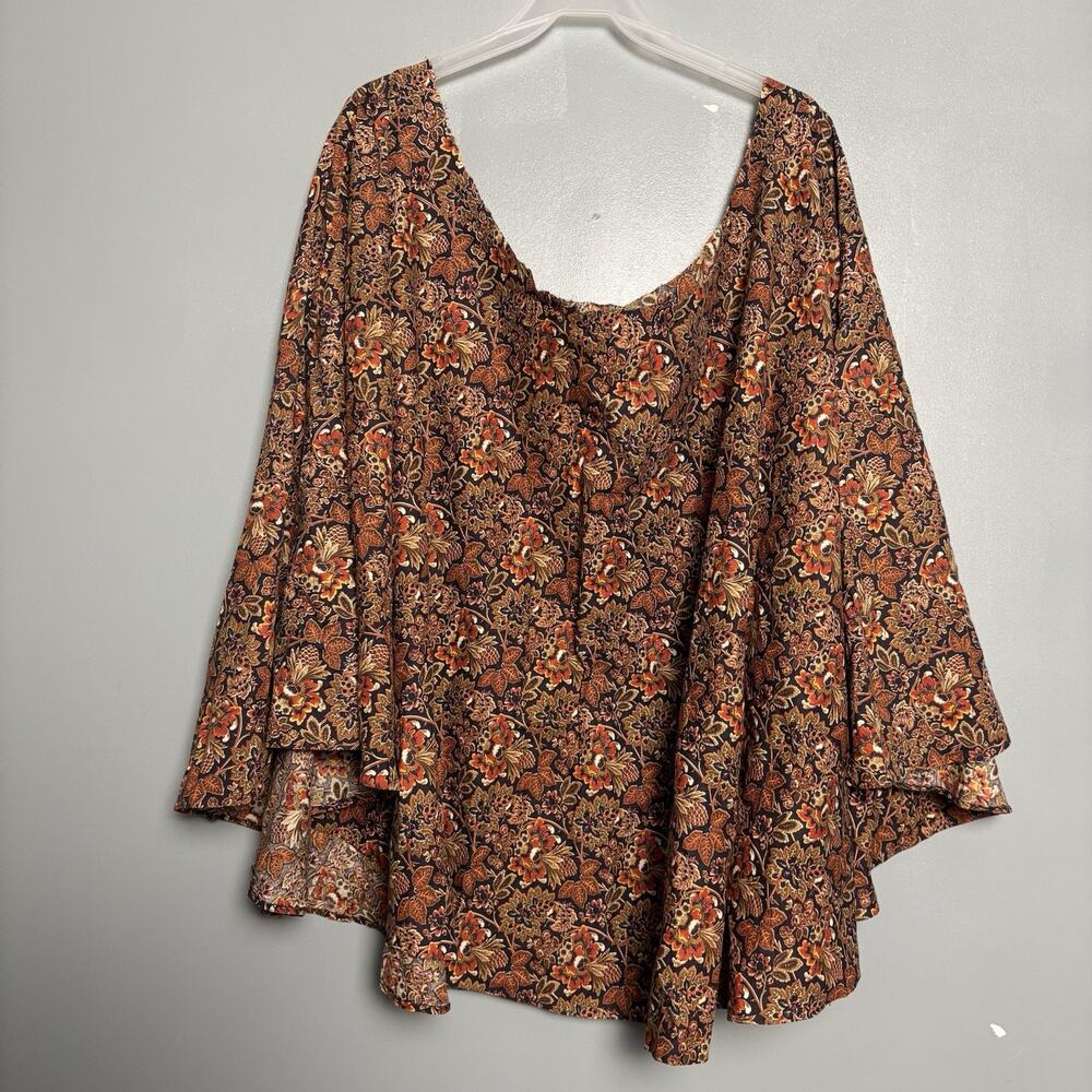 Vintage 60/70s Fall Autum Print Natural Brown Color Pattern Fabric Scrap Cover